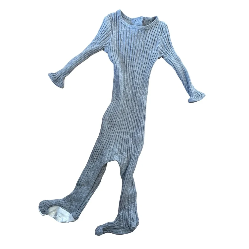 Maniere‎ child grey ribbed bodysuit